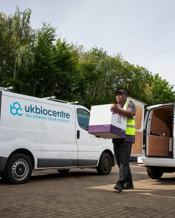 Man transporting biological samples